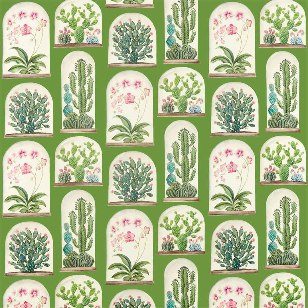Terrariums Botanical Green Fabric by Sanderson - 226570 | Modern 2 Interiors