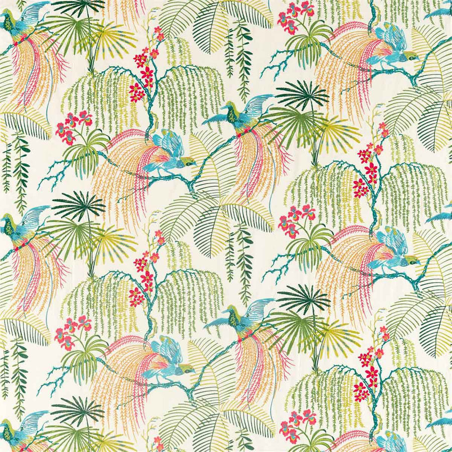 Rain Forest Embroidery Tropical Fabric by Sanderson - 236777 | Modern 2 Interiors