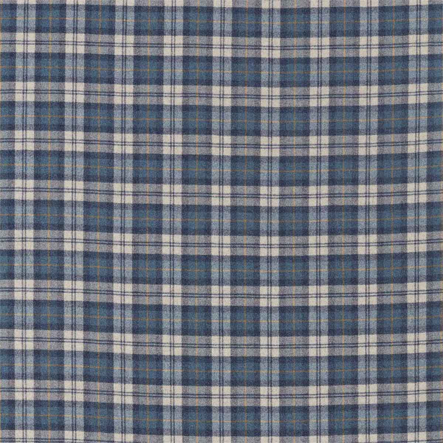 Fenton Check Indigo & Stone Fabric by Sanderson - 236741 | Modern 2 Interiors