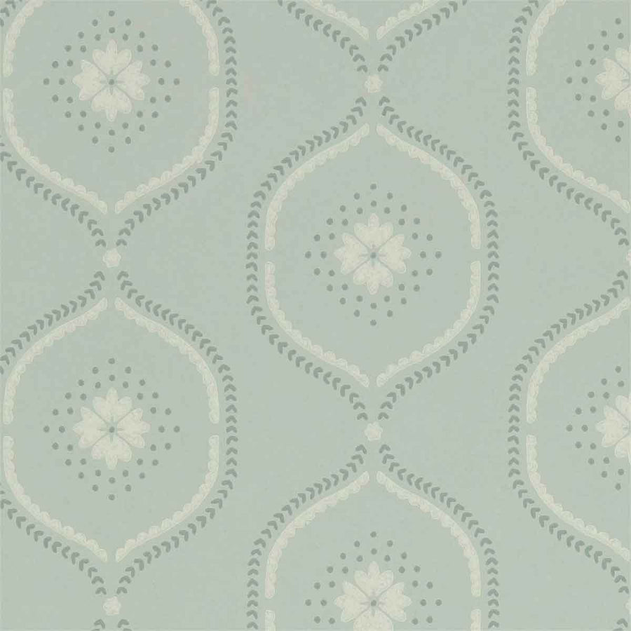 Milcombe Mist Blue Wallpaper by Sanderson - 216880 | Modern 2 Interiors