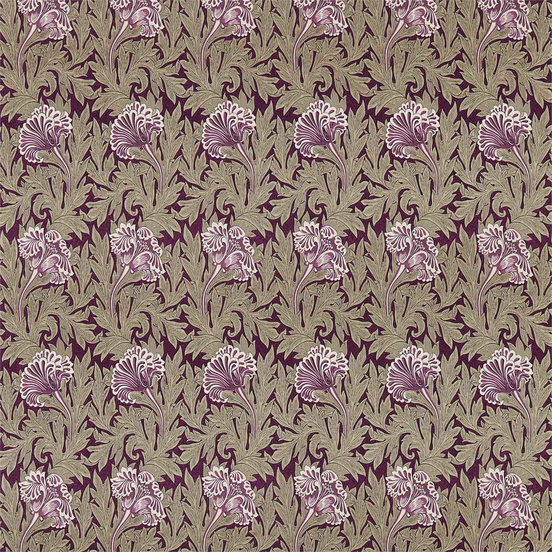 Tulip Heather & Olive Fabric by Morris & Co - 224459 | Modern 2 Interiors