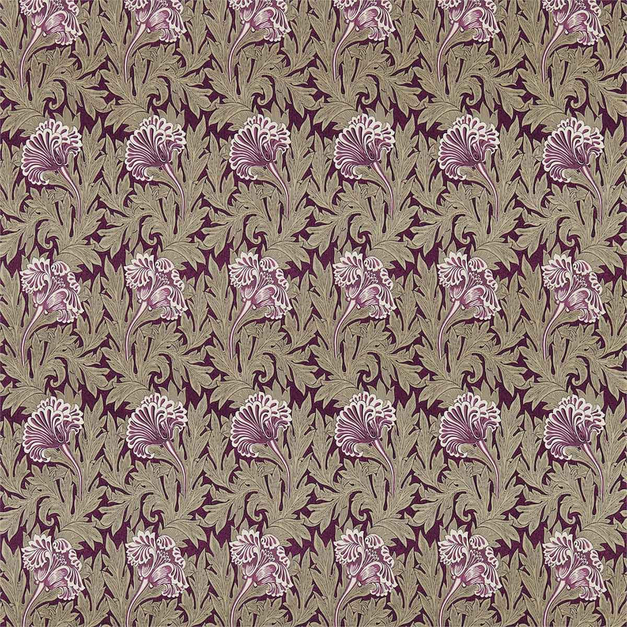 Tulip Heather & Olive Fabric by Morris & Co - 224459 | Modern 2 Interiors