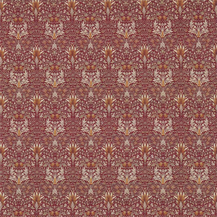 Snakeshead Claret & Gold Fabric by Morris & Co - 224467 | Modern 2 Interiors