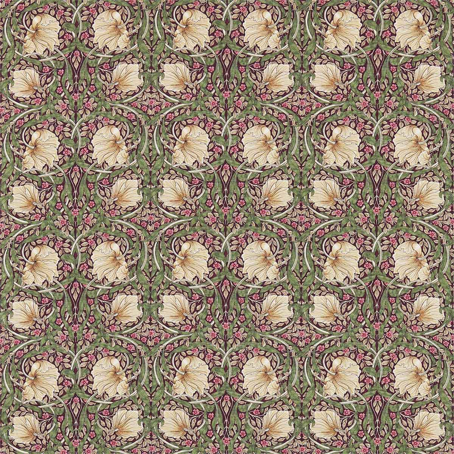 Pimpernel Aubergine & olive Fabric by Morris & Co - 224491 | Modern 2 Interiors