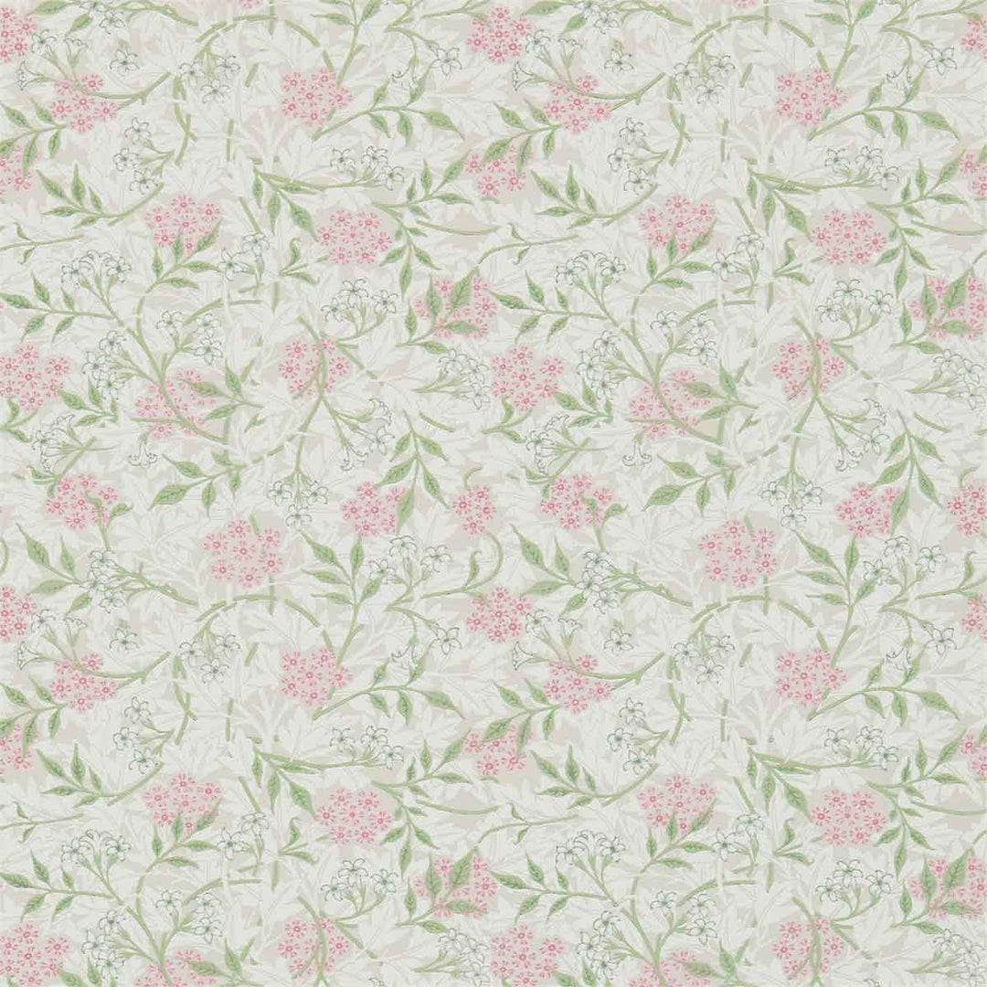 Morris And Co Jasmine Wallpaper - Blossom Pink & Sage - 214725 | Modern 2 Interiors