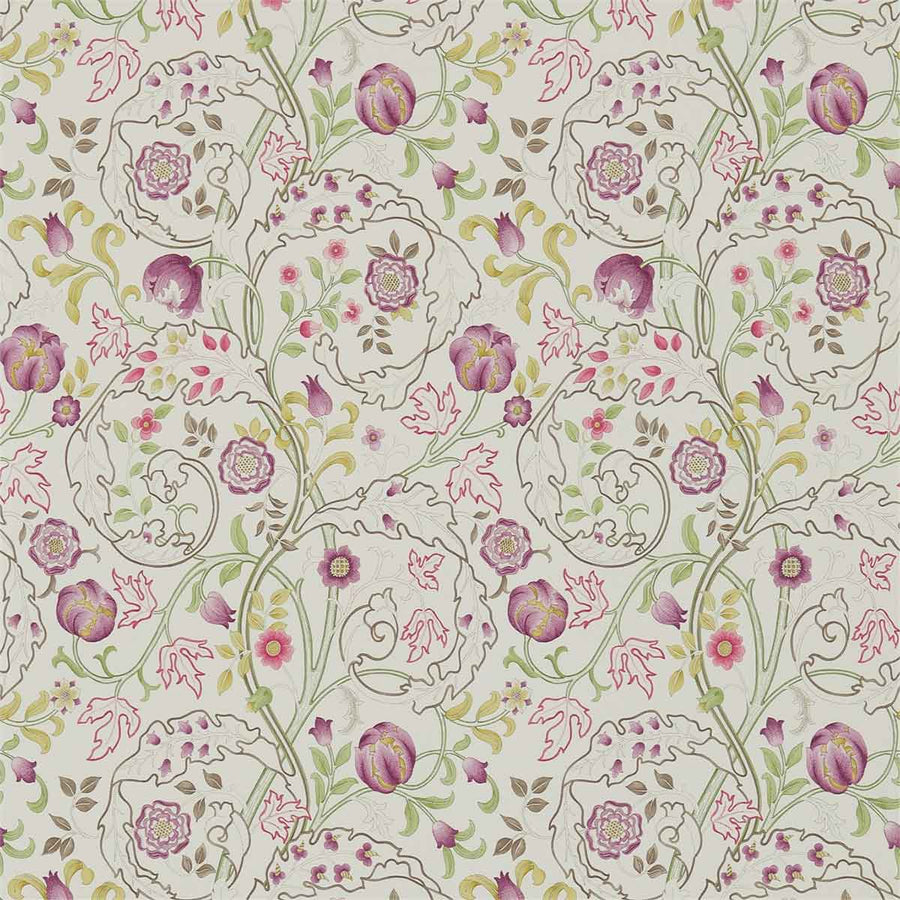 Morris And Co Mary Isobel Wallpaper - Wine & Linen - 214727 | Modern 2 Interiors
