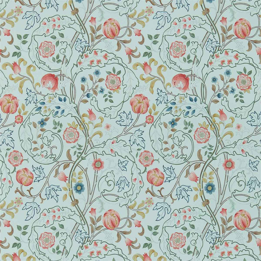 Morris And Co Mary Isobel Wallpaper - Silk Blue & Pink - 214731 | Modern 2 Interiors