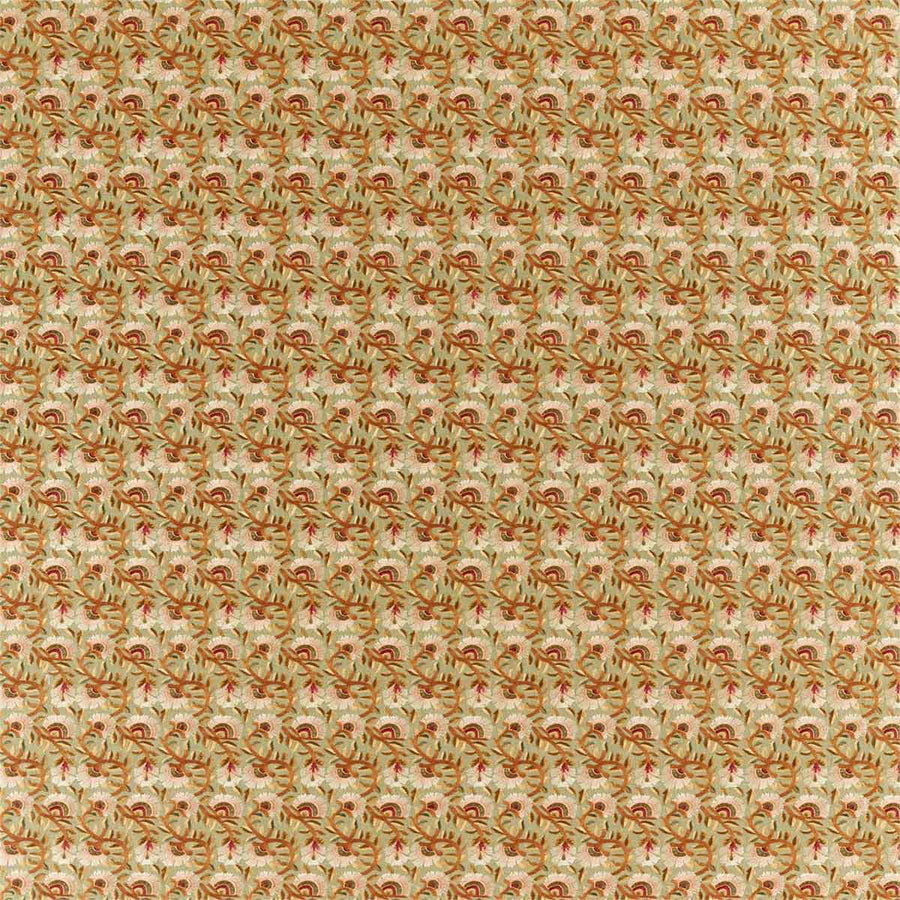 Wardle Embroidery Olive & Brick Fabric by Morris & Co - 236819 | Modern 2 Interiors