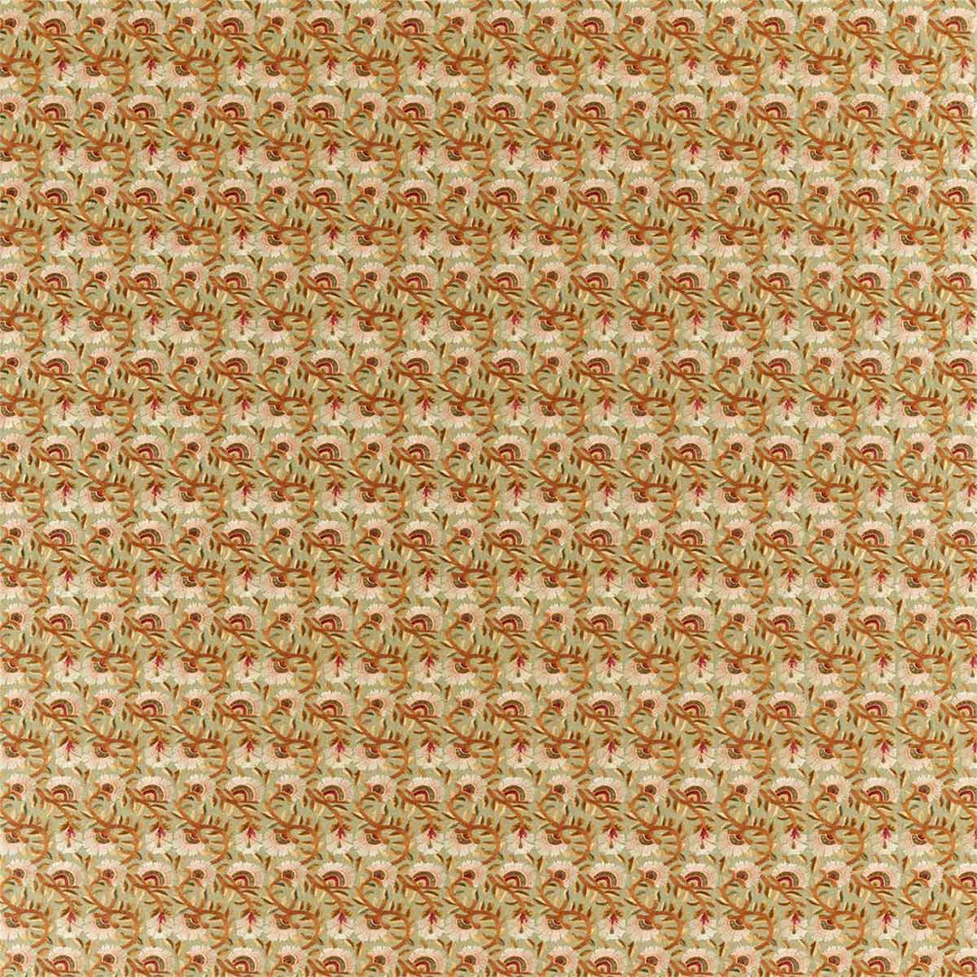 Wardle Embroidery Olive & Brick Fabric by Morris & Co - 236819 | Modern 2 Interiors
