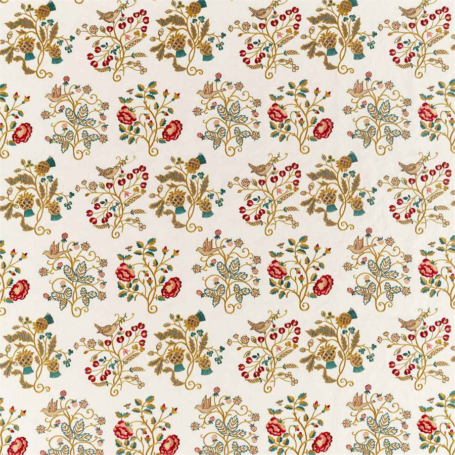 Newill Embroidery Antique & Carmine Fabric by Morris & Co - 236824 | Modern 2 Interiors