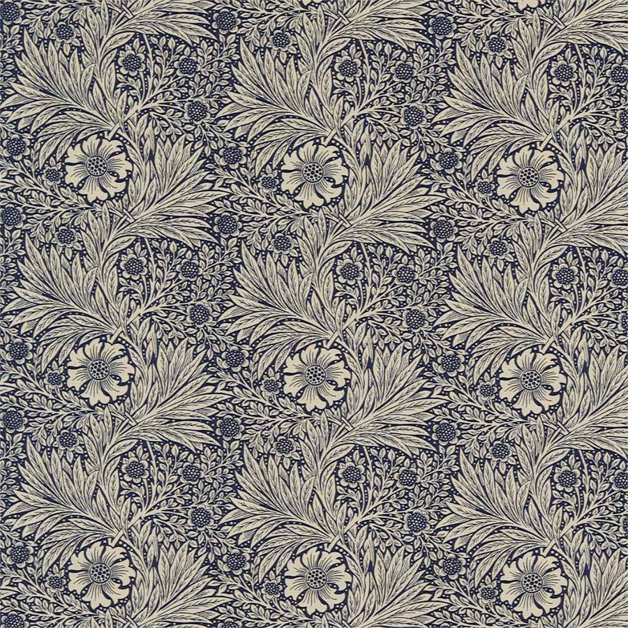 Marigold Indigo & Linen Fabric by Morris & Co - 220320 | Modern 2 Interiors