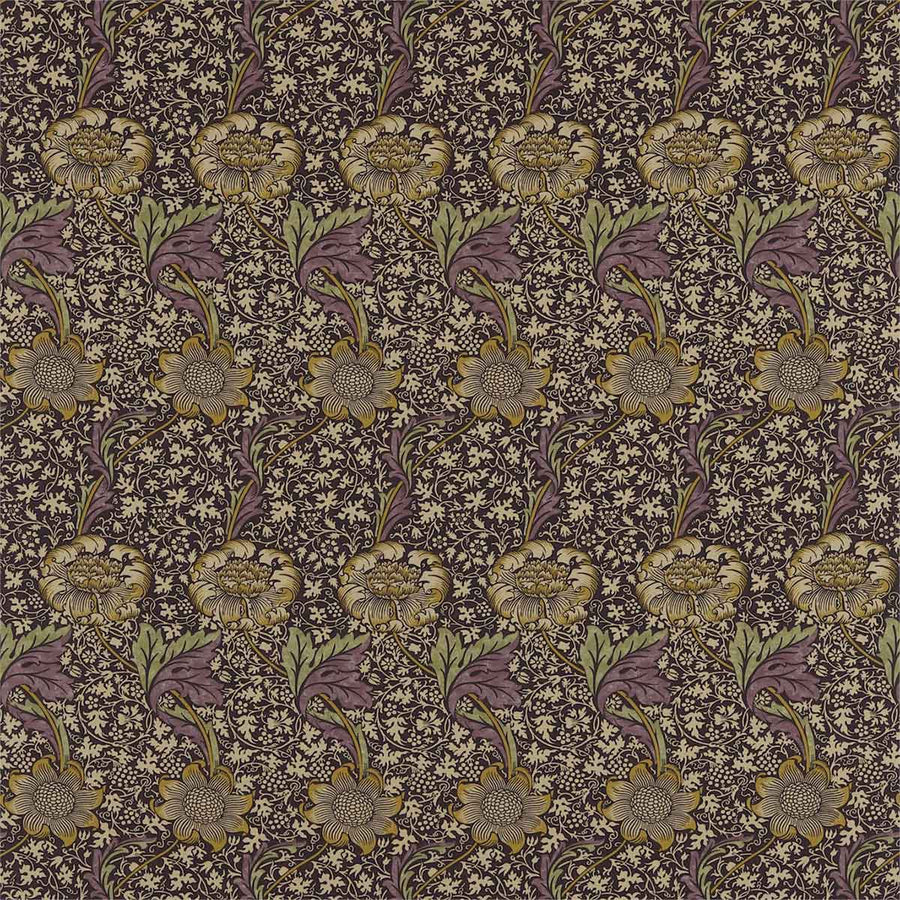 Kennet Grape & Gold Fabric by Morris & Co - 220323 | Modern 2 Interiors