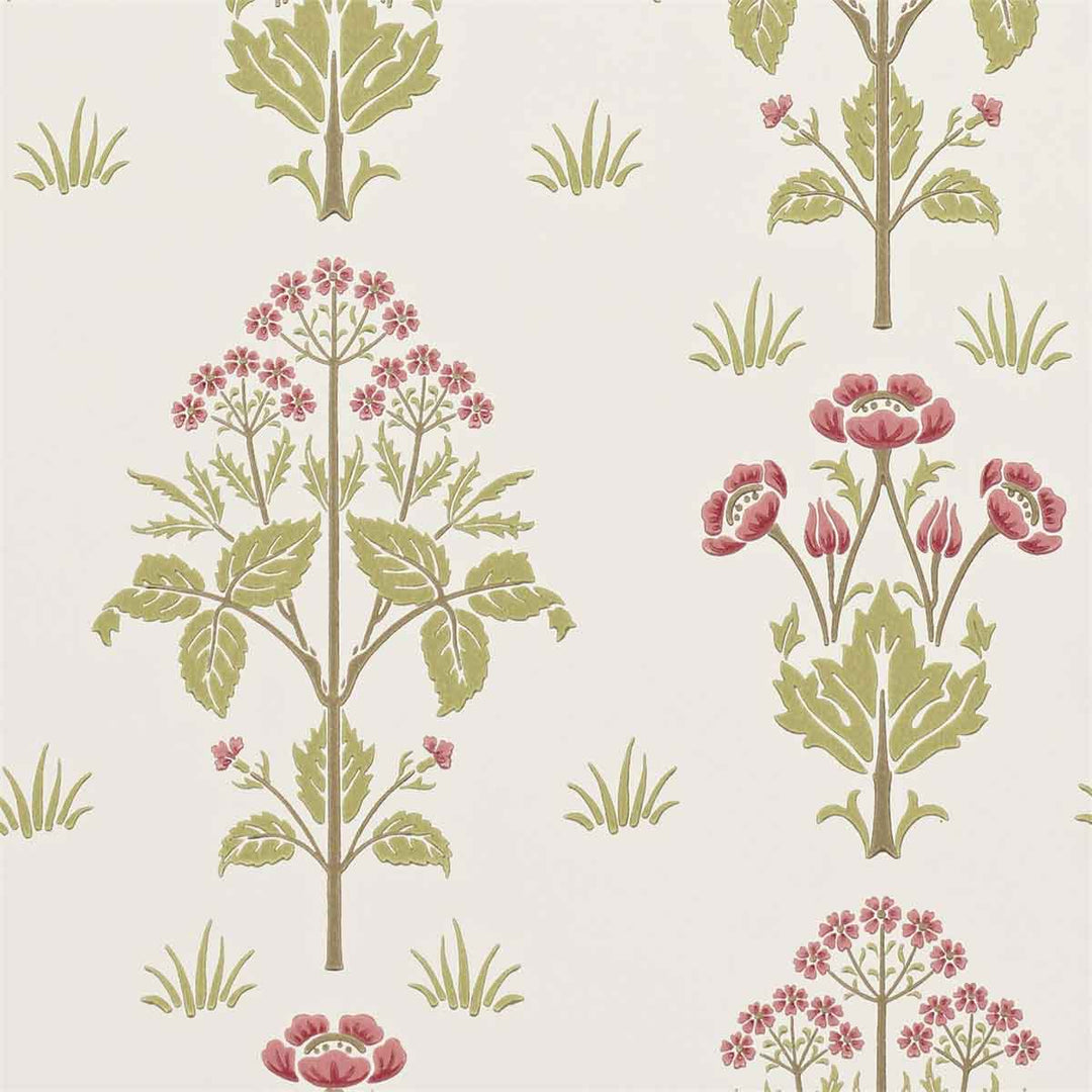 Morris And Co Meadow Sweet Wallpaper - Rose & Olive - 210347 | Modern 2 Interiors