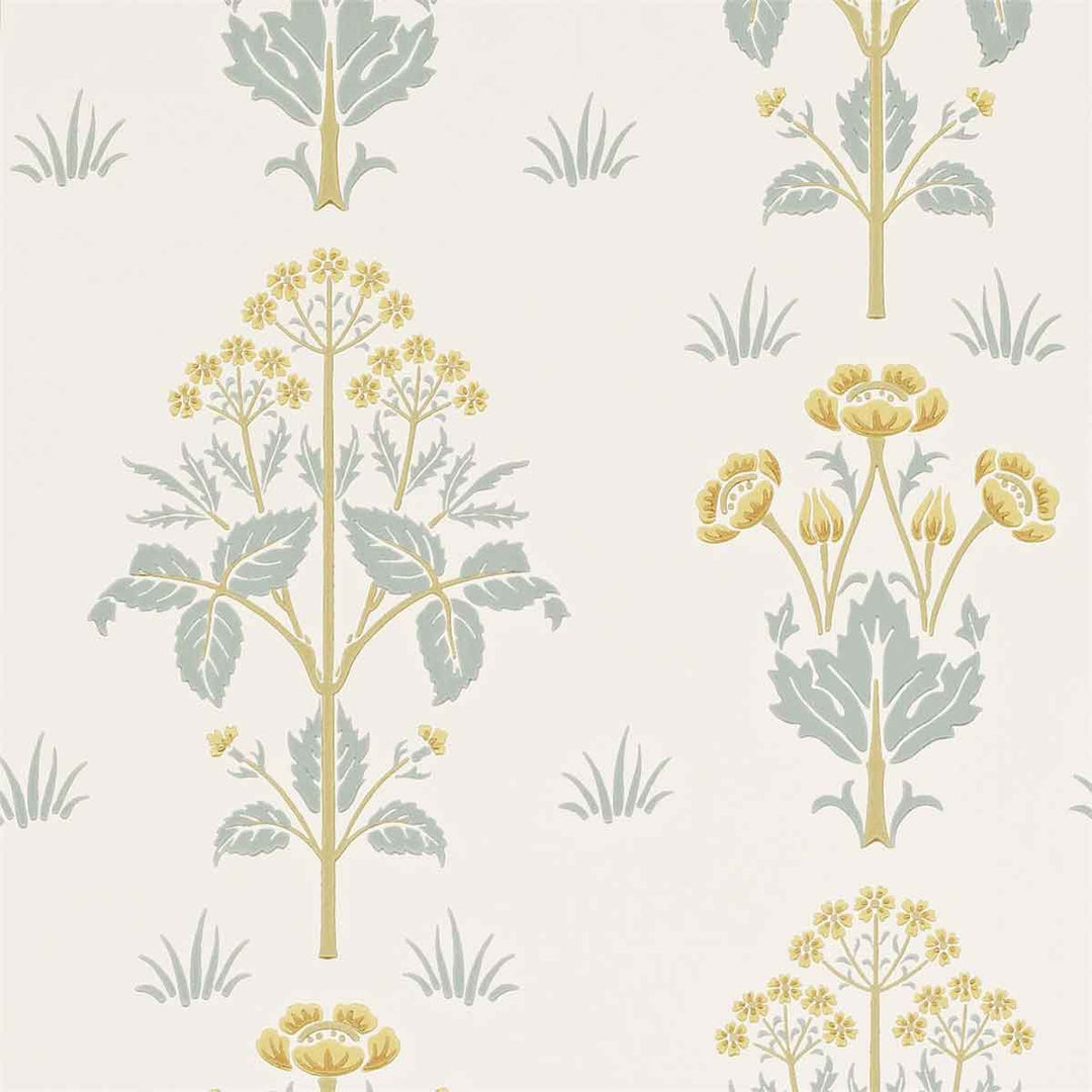 Morris And Co Meadow Sweet Wallpaper - Gold & Slate - 210349 | Modern 2 Interiors