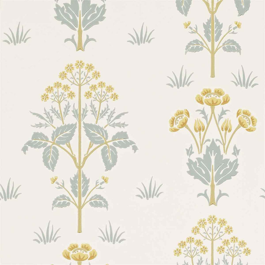 Morris And Co Meadow Sweet Wallpaper - Gold & Slate - 210349 | Modern 2 Interiors
