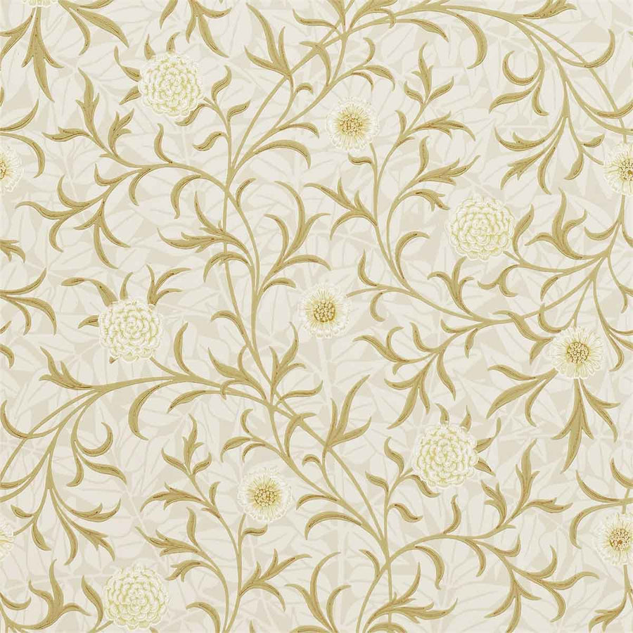 Morris And Co Scroll Wallpaper - Vellum & Biscuit - 210363 | Modern 2 Interiors
