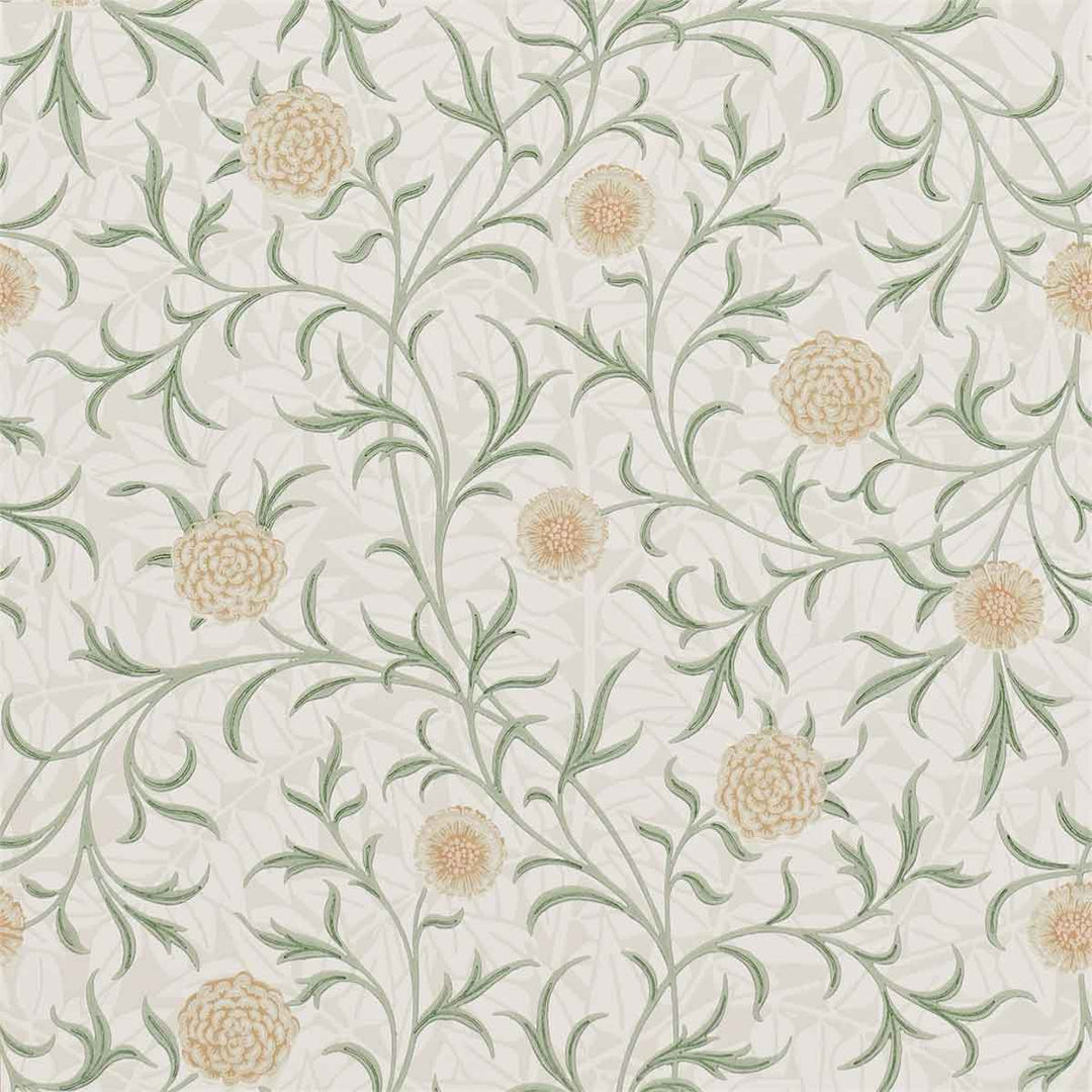 Morris And Co Scroll Wallpaper - Thyme & Pear - 210365 | Modern 2 Interiors