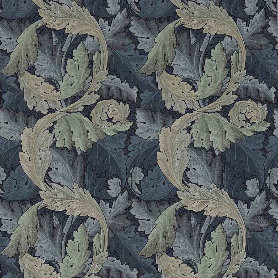 Acanthus Tapestry Indigo & Mineral Fabric by Morris & Co - 230272 | Modern 2 Interiors