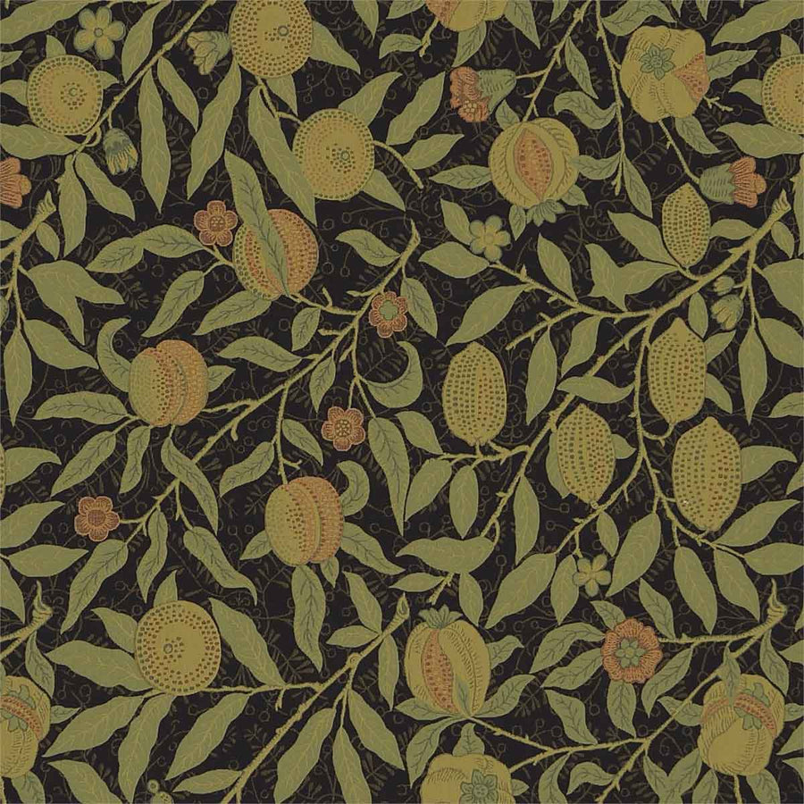 Fruit Black & Claret Fabric by Morris & Co - 230286 | Modern 2 Interiors