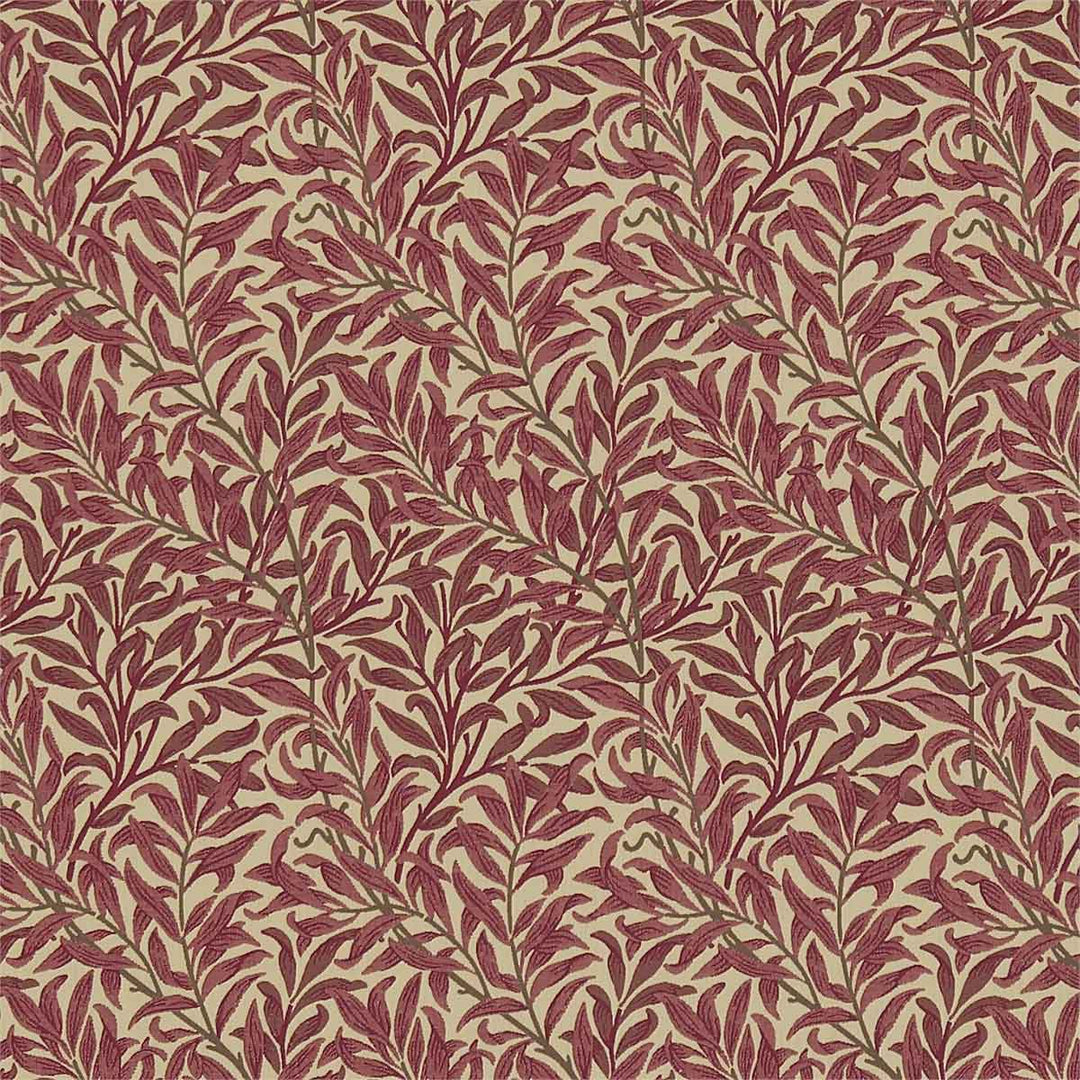 Willow Bough Crimson & Manilla Fabric by Morris & Co - 230288 | Modern 2 Interiors