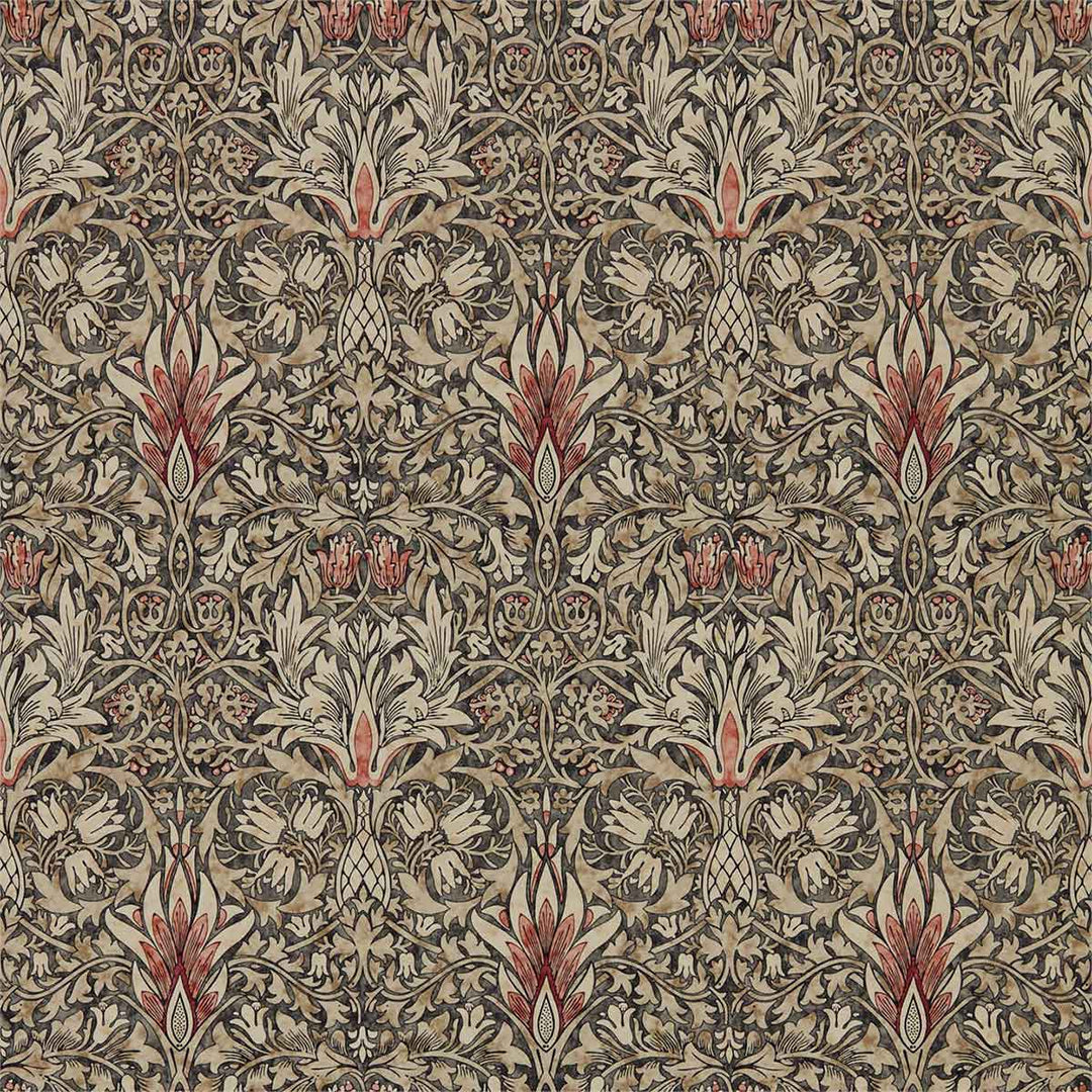 Morris And Co Snakeshead Wallpaper - Charcoal & Spice - 216425 | Modern 2 Interiors