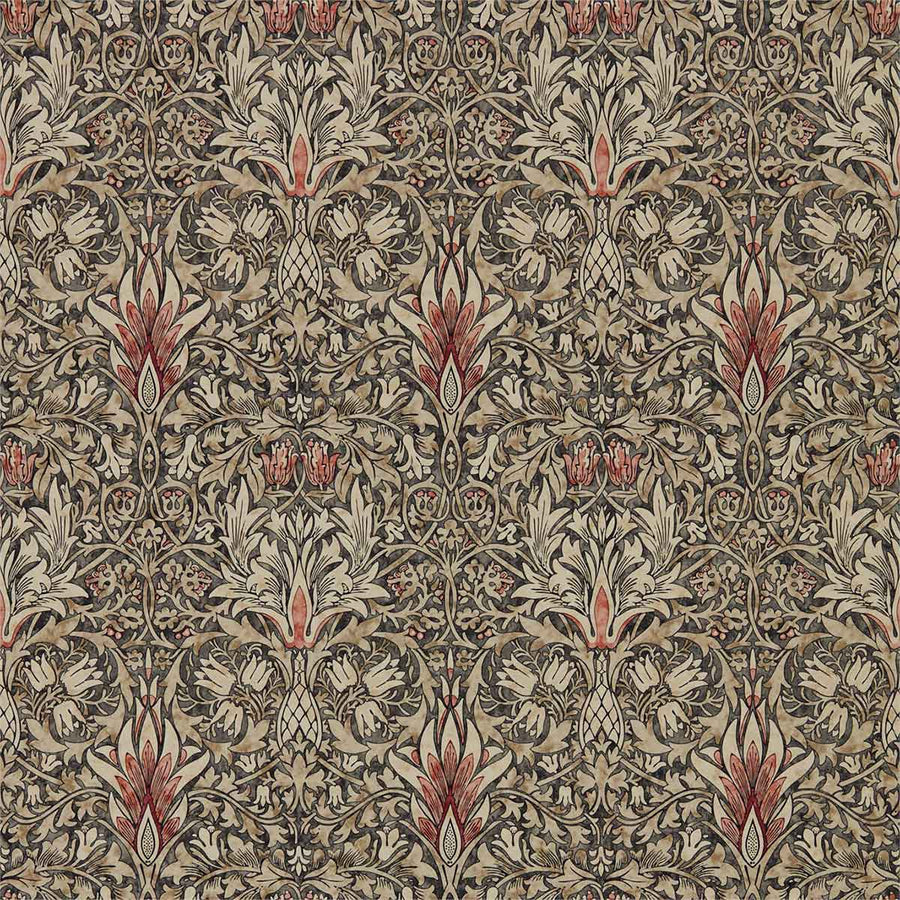 Morris And Co Snakeshead Wallpaper - Charcoal & Spice - 216425 | Modern 2 Interiors