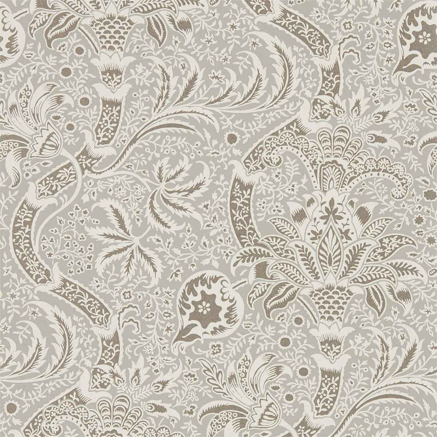 Morris And Co Indian Wallpaper - Grey & Pewter - 216444 | Modern 2 Interiors