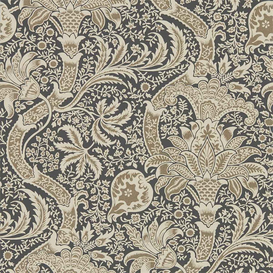 Morris And Co Indian Wallpaper - Charcoal & Nickel - 216445 | Modern 2 Interiors