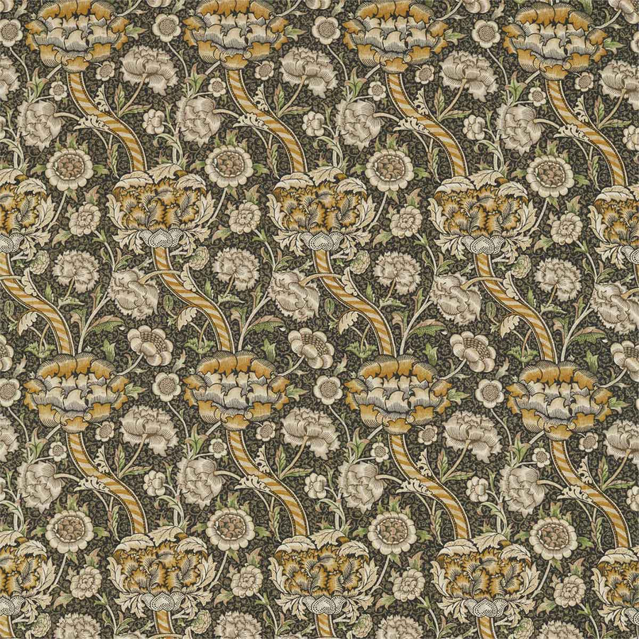Wandle Charcoal & Mustard Fabric by Morris & Co - 226397 | Modern 2 Interiors