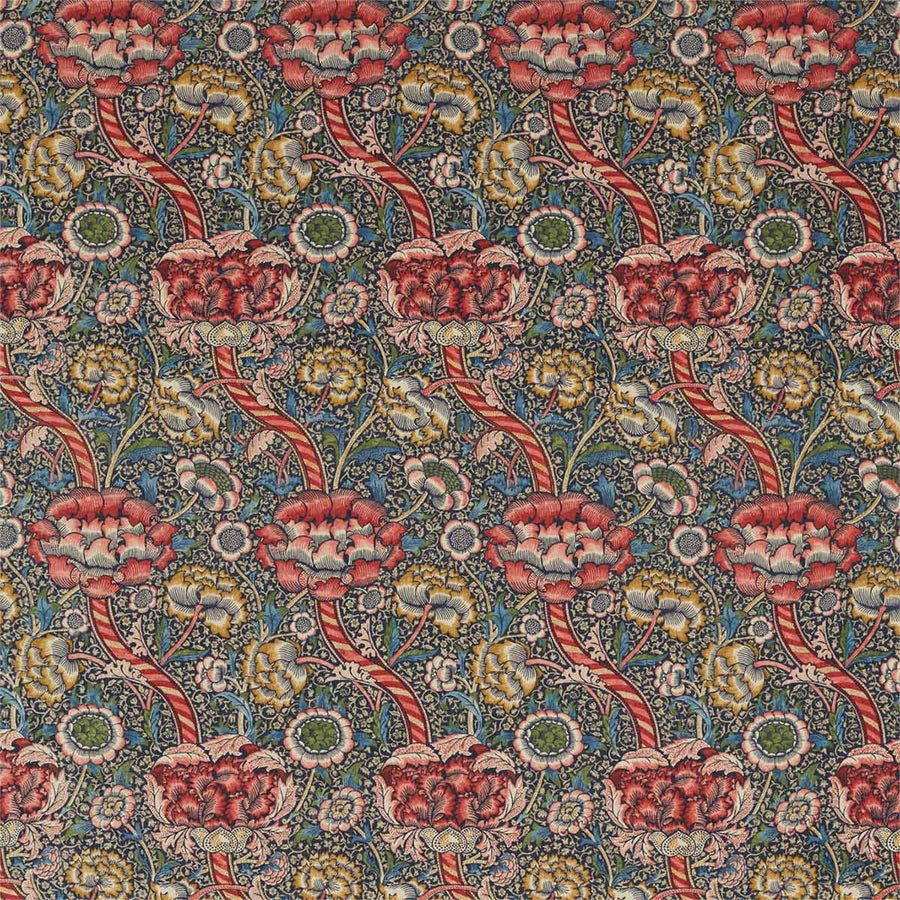 Wandle Indigo & Carmine Fabric by Morris & Co - 226398 | Modern 2 Interiors