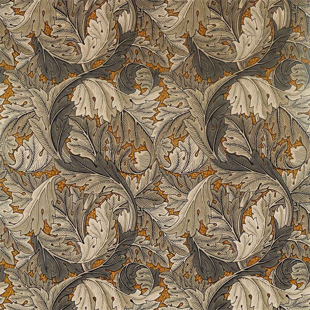 Acanthus Mustard & Grey Fabric by Morris & Co - 226400 | Modern 2 Interiors