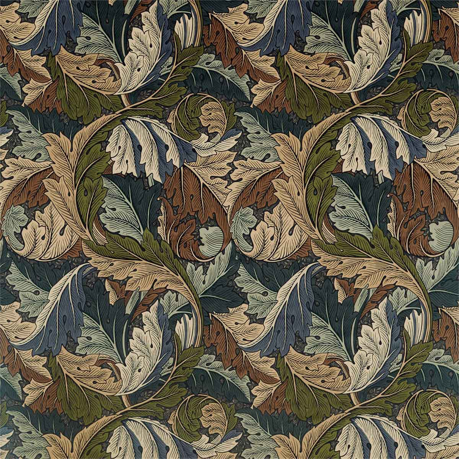 Acanthus Slate Blue & Thyme Fabric by Morris & Co - 226401 | Modern 2 Interiors