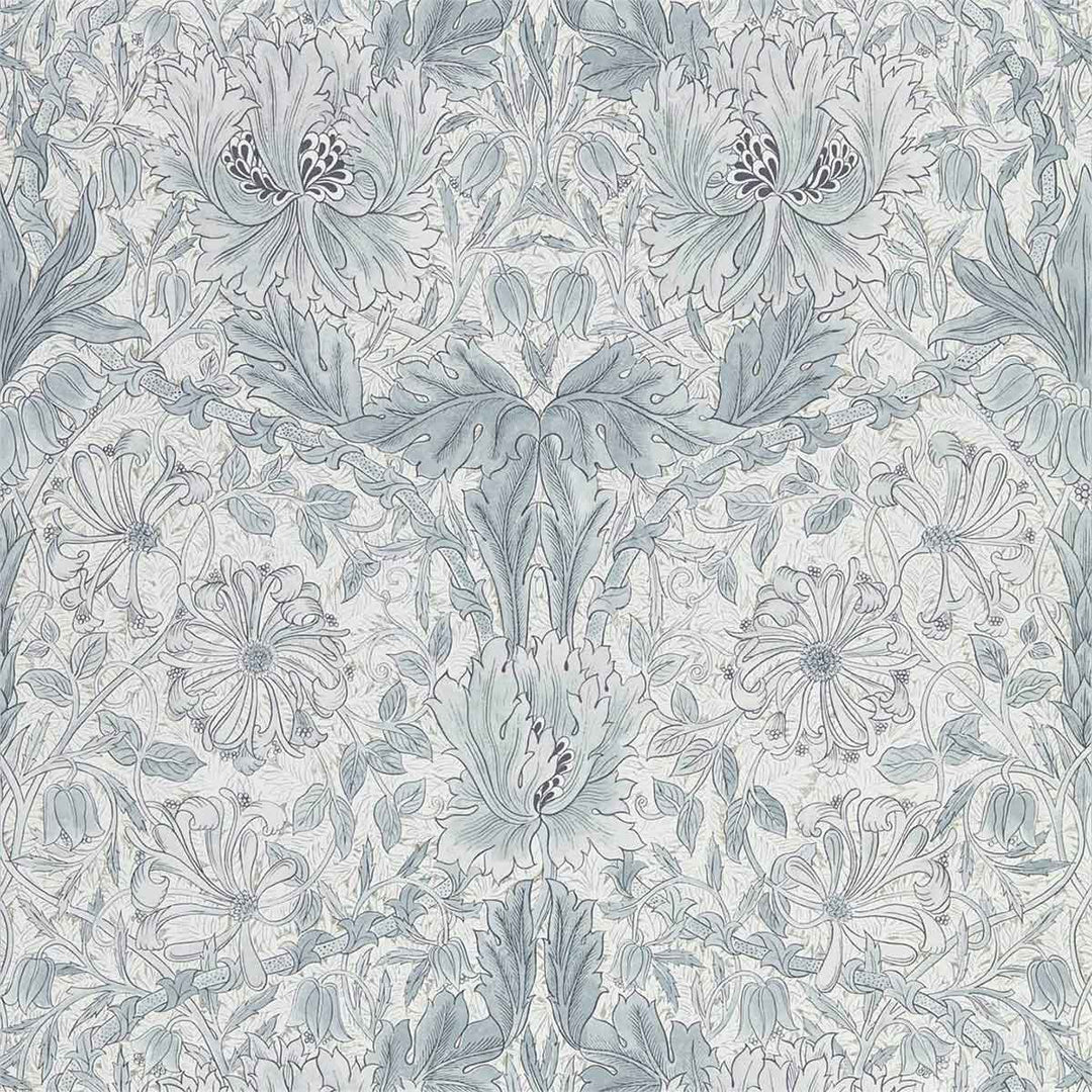 Morris And Co Pure Honeysuckle & Tulip Wallpaper - Cloud Grey - 216524 | Modern 2 Interiors