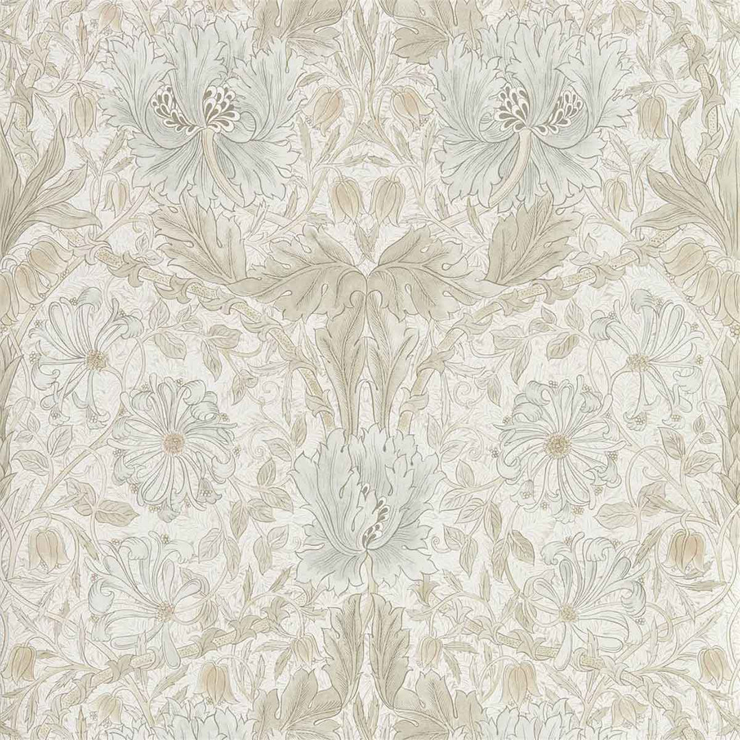 Morris And Co Pure Honeysuckle & Tulip Wallpaper - Linen - 216526 | Modern 2 Interiors