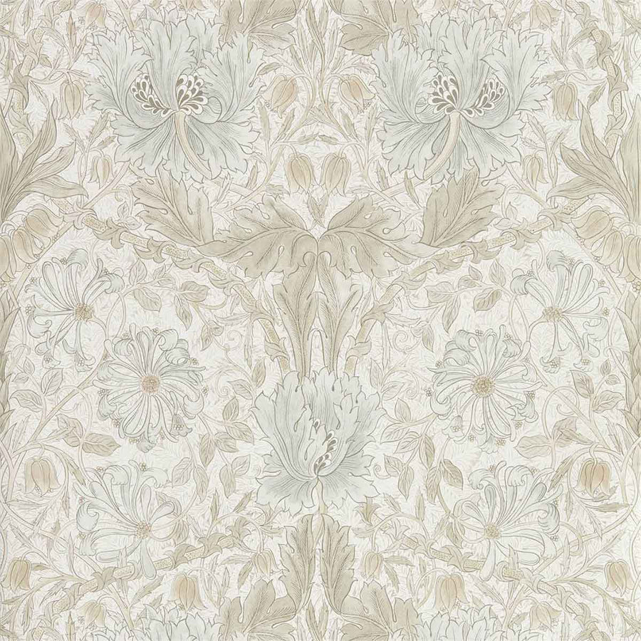Morris And Co Pure Honeysuckle & Tulip Wallpaper - Linen - 216526 | Modern 2 Interiors