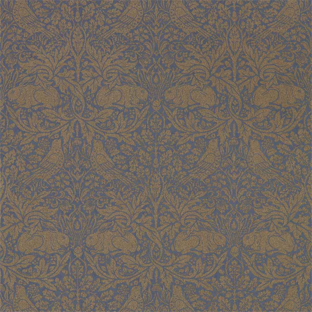 Morris And Co Pure Brer Rabbit Wallpaper - Ink & gold - 216530 | Modern 2 Interiors