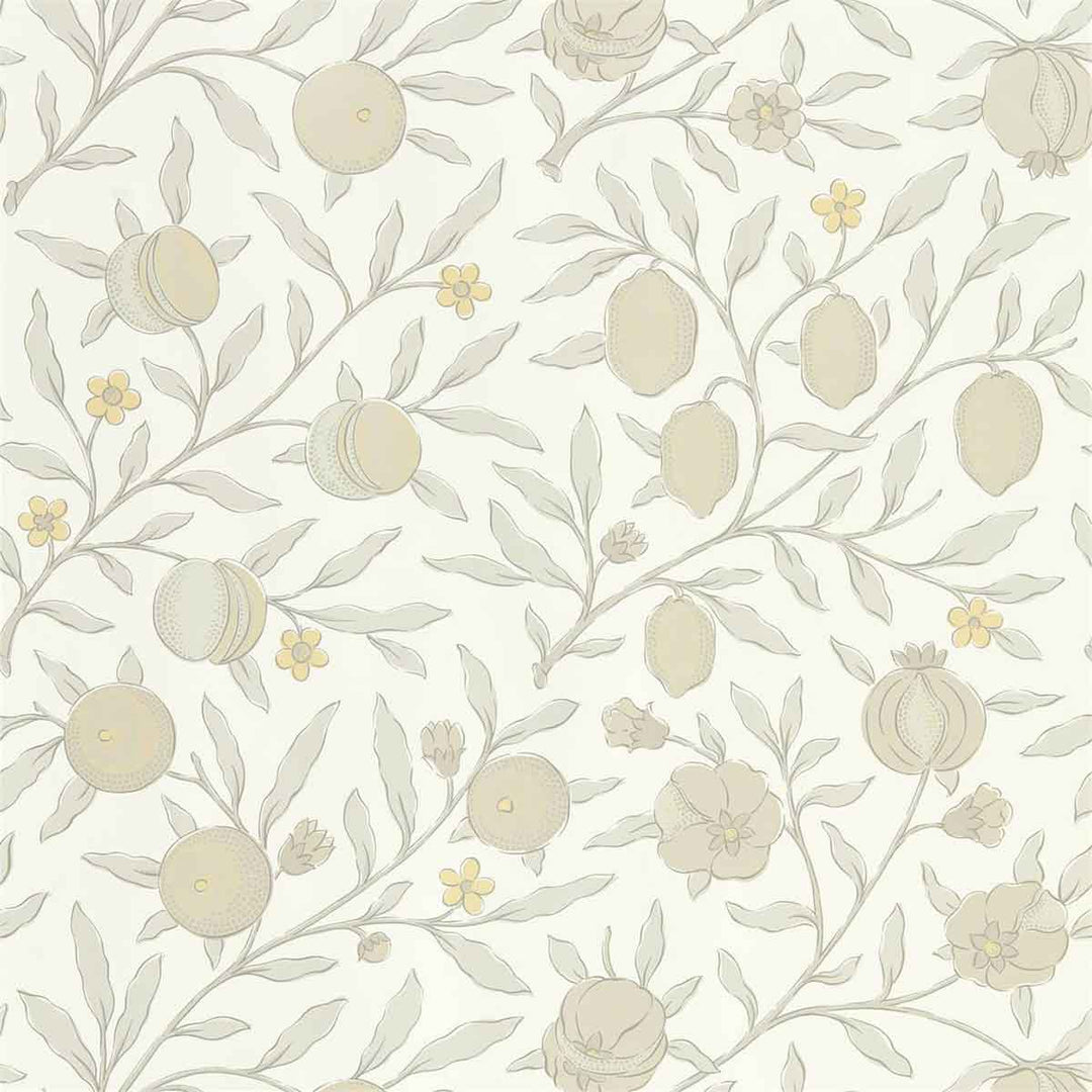 Morris And Co Pure Fruit Wallpaper - Horned Poppy & Grey - 216542 | Modern 2 Interiors
