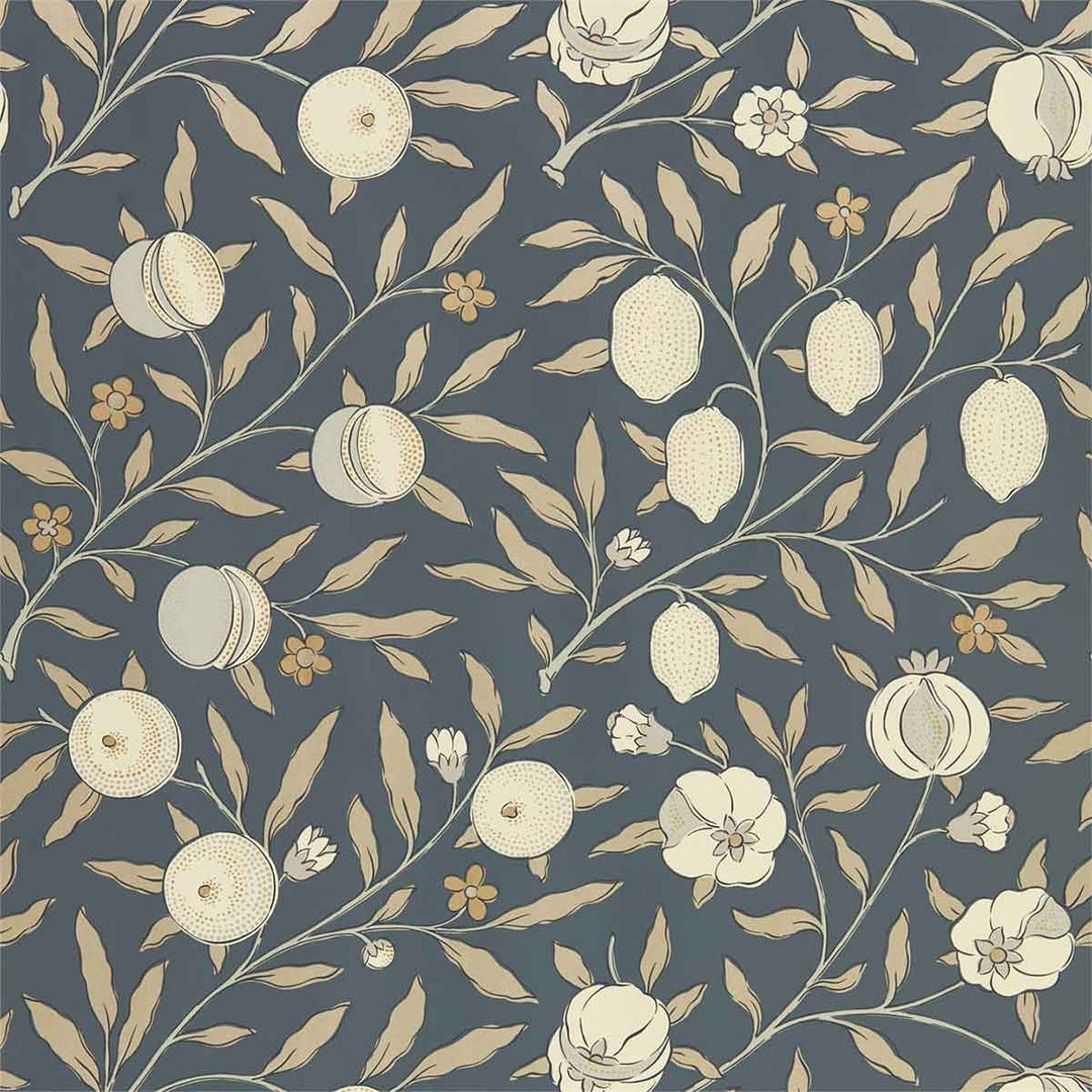 Morris And Co Pure Fruit Wallpaper - Black Ink - 216543 | Modern 2 Interiors