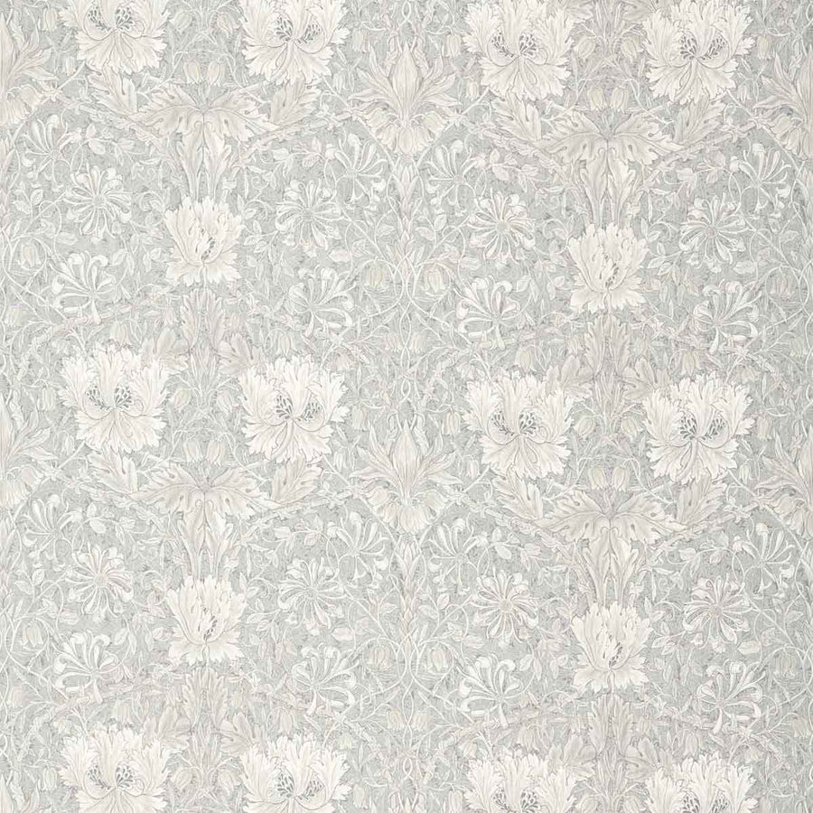 Pure Honeysuckle & Tulip Light Grey Blue Fabric by Morris & Co - 226481 | Modern 2 Interiors