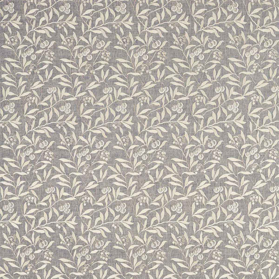 Pure Arbutus Embroidery Inky Grey Fabric by Morris & Co - 236618 | Modern 2 Interiors
