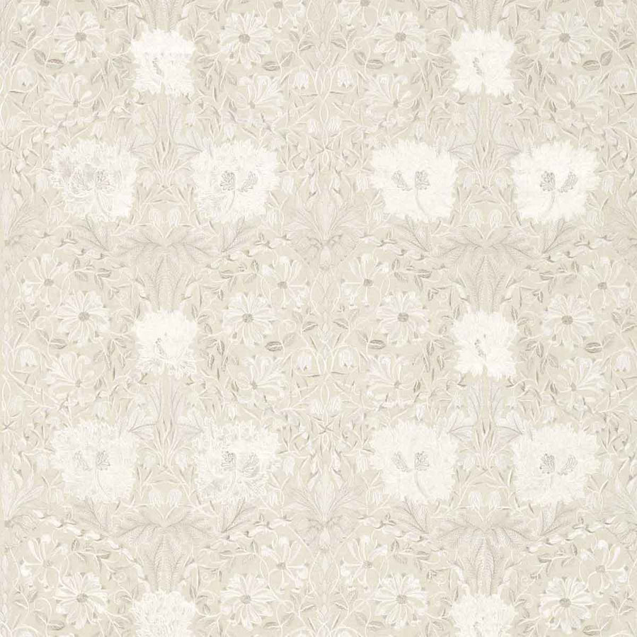 Pure Honeysuckle & Tulip Embroidery Linen Fabric by Morris & Co - 236633 | Modern 2 Interiors