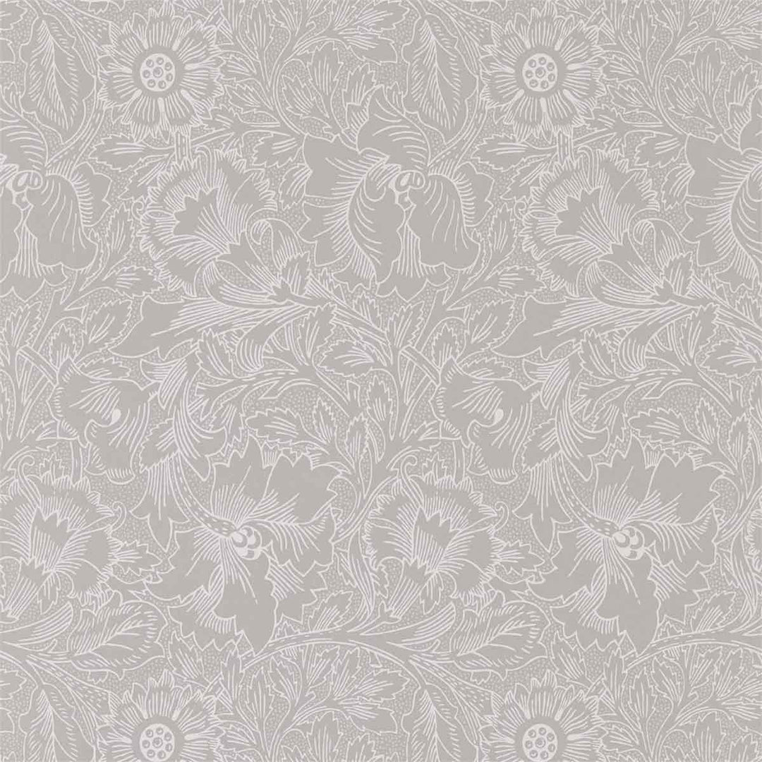 Morris And Co Pure Poppy Wallpaper - Dove & Chalk - 216032 | Modern 2 Interiors