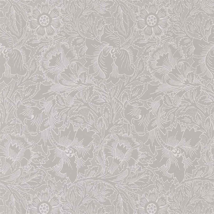 Morris And Co Pure Poppy Wallpaper - Dove & Chalk - 216032 | Modern 2 Interiors