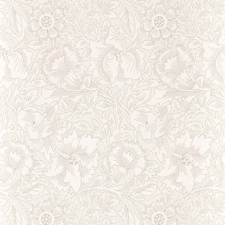 Morris And Co Pure Poppy Wallpaper - Ecru & Stone - 216034 | Modern 2 Interiors