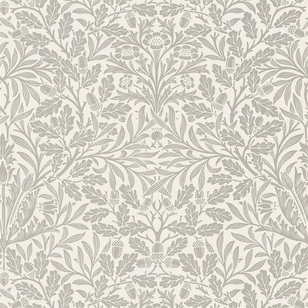 Morris And Co Pure Acorn Wallpaper - Ecru & Pewter - 216042 | Modern 2 Interiors