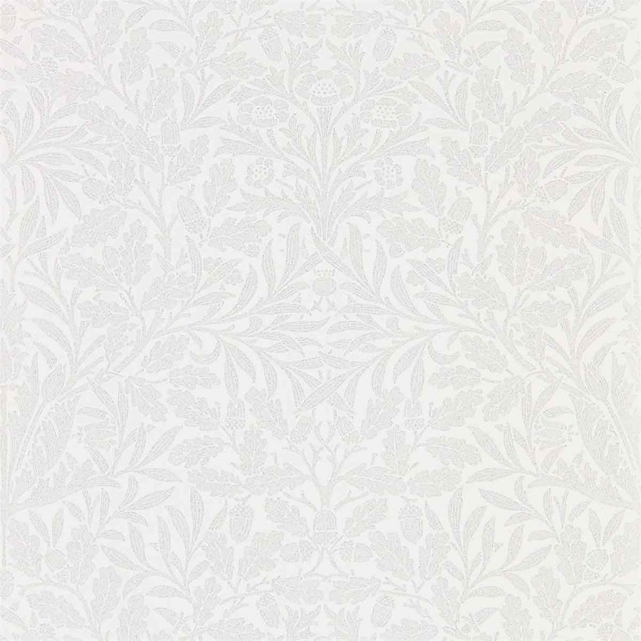 Morris And Co Pure Acorn Wallpaper - Chalk & Silver - 216043 | Modern 2 Interiors