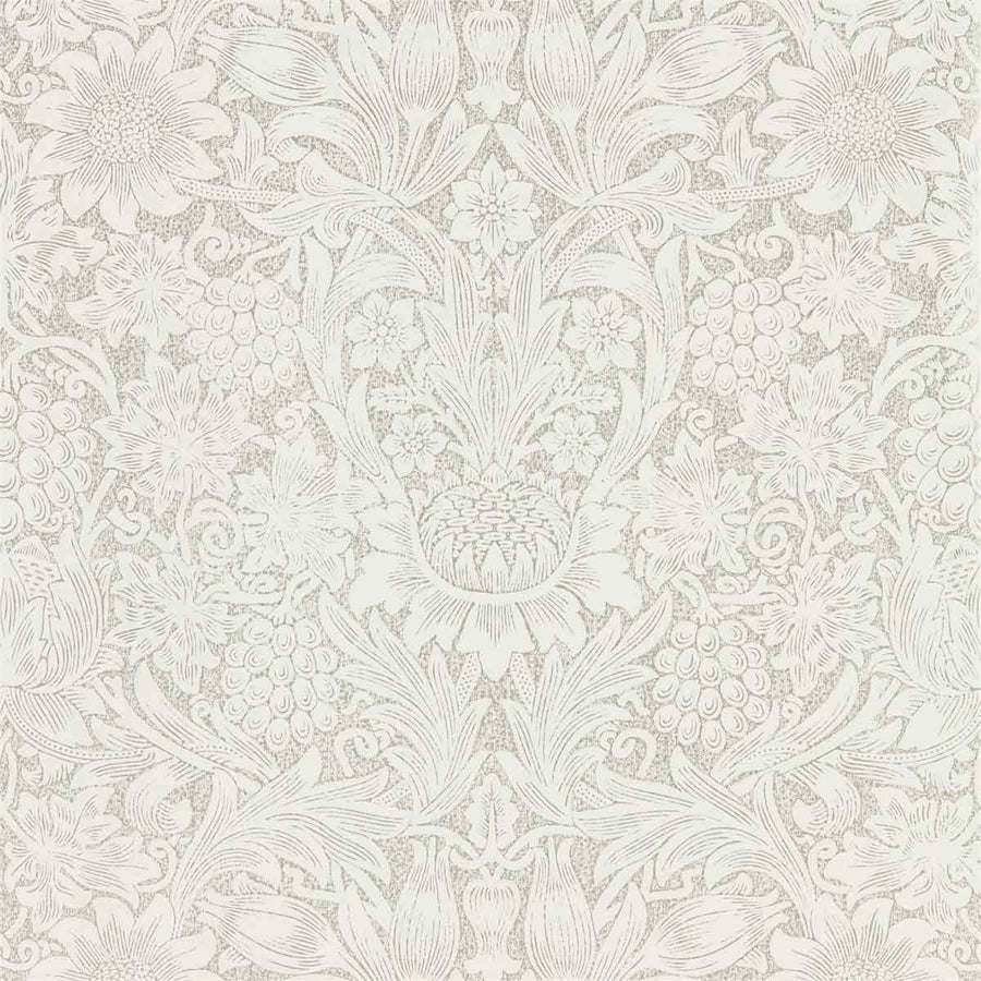 Morris And Co Pure Sunflower Wallpaper - Chalk & Silver - 216049 | Modern 2 Interiors