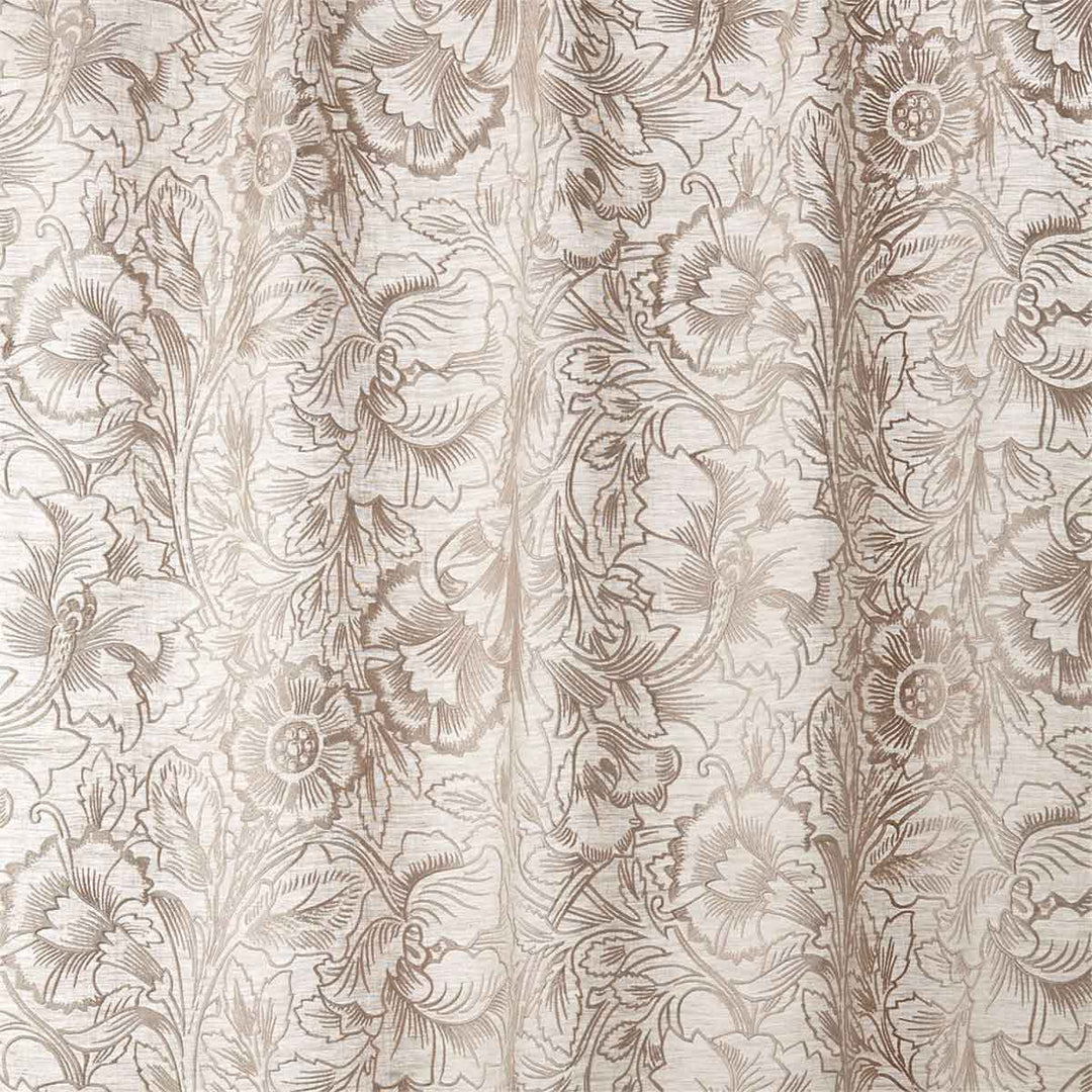 Pure Poppy Embroidery Pebble Fabric by Morris & Co - 236081 | Modern 2 Interiors