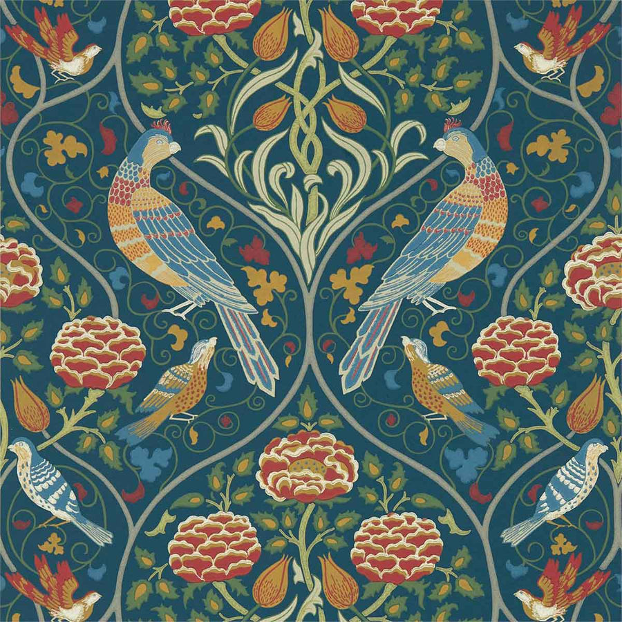 Morris And Co Seasons By May Wallpaper - Indigo - 216686 | Modern 2 Interiors