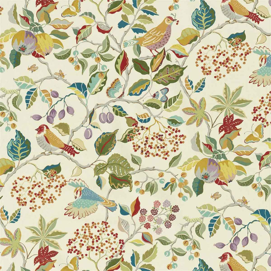 Birds & Berries Rowan Berry Fabric by Sanderson - 226729 | Modern 2 Interiors